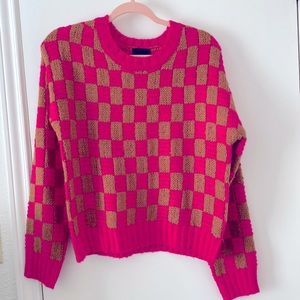 Gorgeous Pink & Brown Sweater